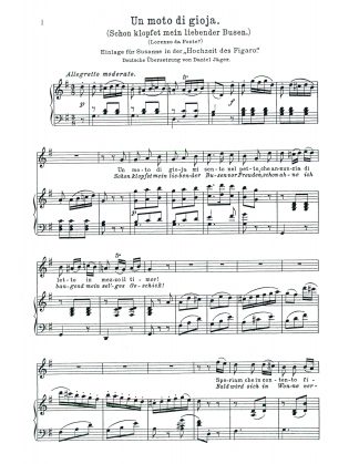 Un moto di gioja (Le Nozze di Figaro - alternate aria for Susanna) (G) Italian, German