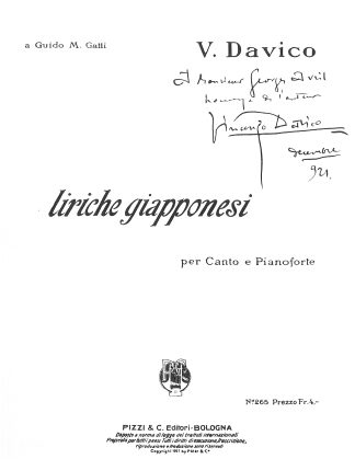 Liriche giapponesi (Akiko Josano) i. f.