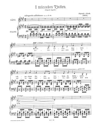 Exotiska sanger (5 Exotic Songs) swedish text