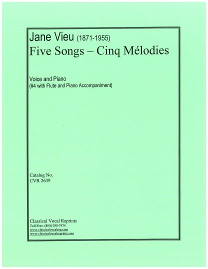 Five Songs f. (includes La flute de bambou with Flute obligato)