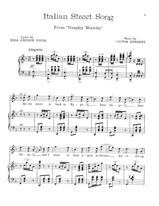 Italian Street Song (Contains 2nd verse obligato) (Key F)