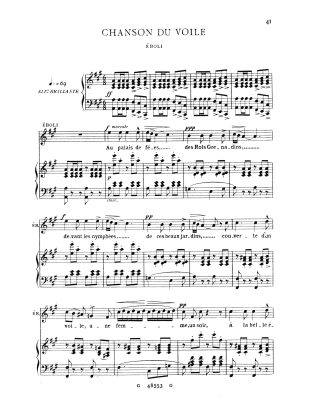 Don Carlos Chanson du voile (Veil Song) Au palais de fees (French Text)