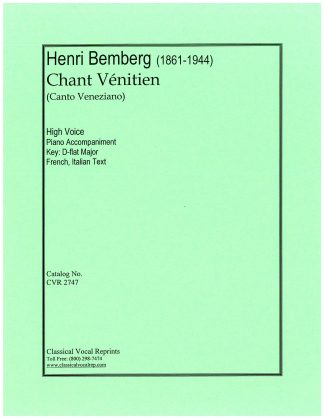 Chant Venitien (Canto Veneziano) (Db) f. i.