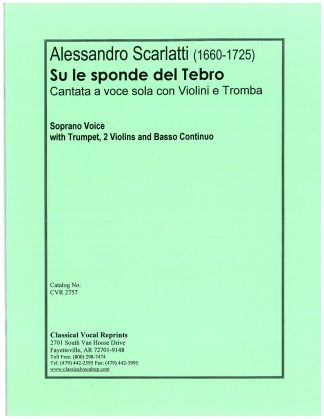 Su le sponde del Tebro (Score w/ Parts) Soprano, Trumpet, 2 Violins, Basso continuo (realized)