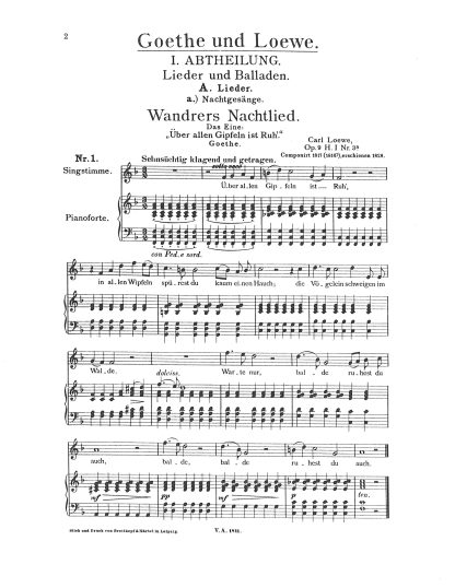 Wandrers Nachtlied 1 & 2 (Complete) (Goethe)