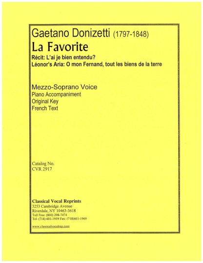 La Favorite O mon Fernand (French Text)