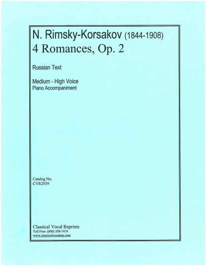 4 Romances Op. 2 (Original Keys) Russian Text