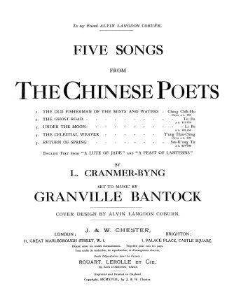 5 Songs from the Chinese Poets (Set 1) e. f.