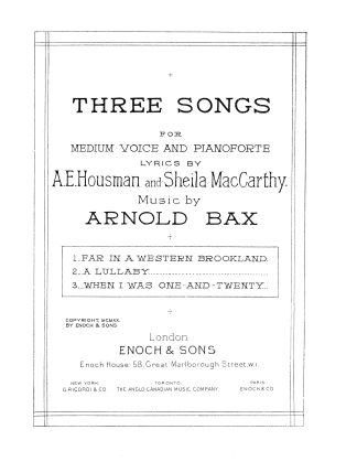 3 Songs (Far in a western A Lullaby When I was one)