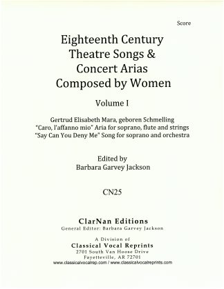 18th Century Theatre Songs & Concert Arias composed by Women, Vol. 1