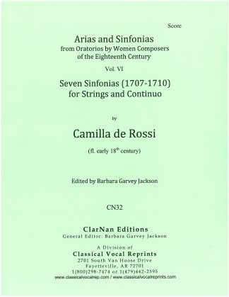 Arias and Sinfonias from Oratorios .. of the 18th Century, Vol. 6, Seven Sinfonias for Strings