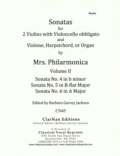Sonatas for 2 Violins, cello obbligato and continuo, Vol. 2