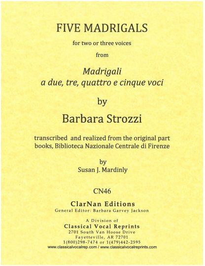 5 Madrigals for 2 or 3 voices from Op. 1