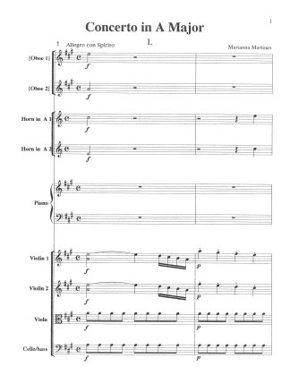Piano Concerto A Major (Score and Parts) CN57