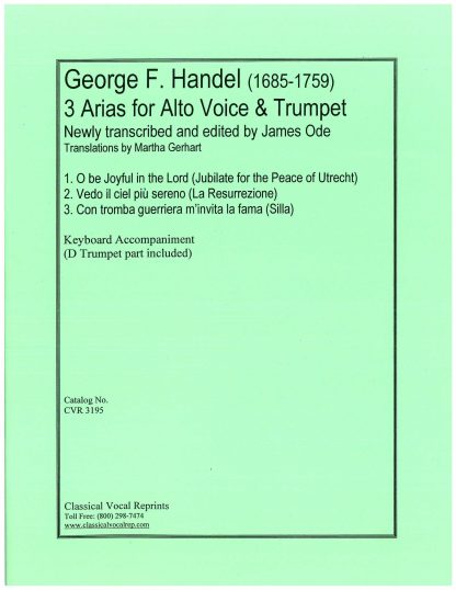 3 Arias for Alto Voice D Trumpet (trans. James Ode)