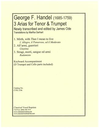 3 Arias for Tenor Voice D Trumpet (trans. James Ode)