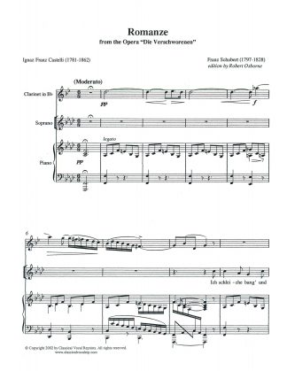 Romanze aus Die Verschworenen Ich schleiche bang with B-flat Clarinet