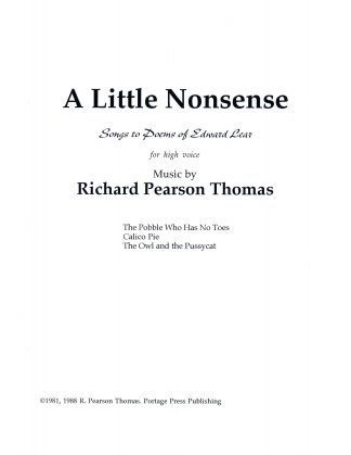 A Little Nonsense (3 Songs to Poems of Edward Lear)