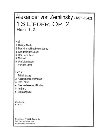 13 Lieder Op. 2 (Complete Books 1 and 2)