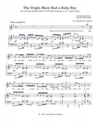 The Virgin Mary Had a Baby Boy (arr. Jacqueline Hairston)