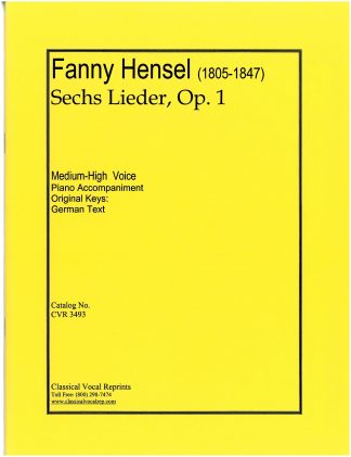 Sechs Lieder Op. 1 g.