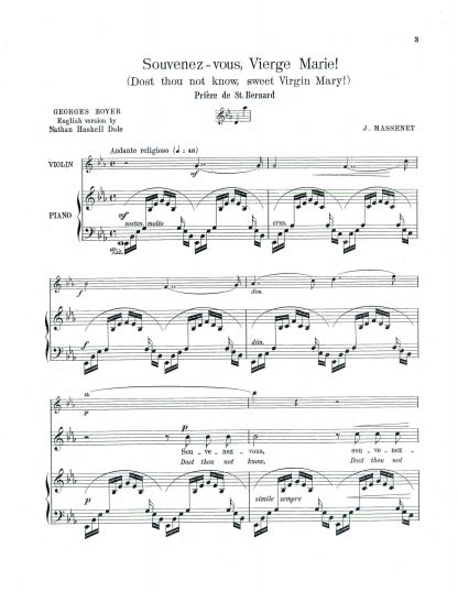 Souvenez-vous Vierge Marie (Eb) with Violin Obligato