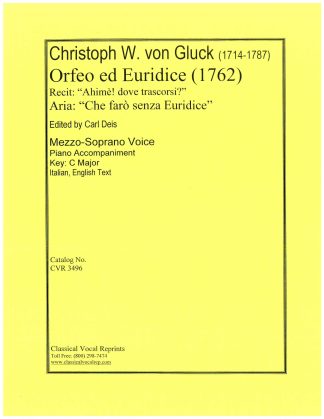 Orfeo Che faro (C) (Deis) 1762 Vienna Version i.e.