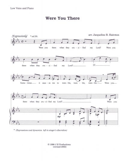 Were You There (Jacqueline Hairston) (Eb modulating to E Major)