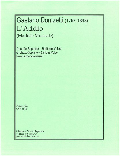 L'Addio (Matinee Musicale) (Sop/Bar) or (Mez/Bar)