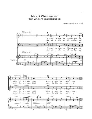 Maria Wiegenlied (Virgin's Slumber-Song) (F) (SA) e. g.