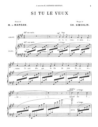 Si tu le veux (M. de Marsan) (A) f.