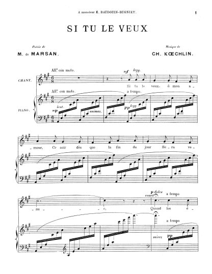 Si tu le veux (M. de Marsan) (A) f.