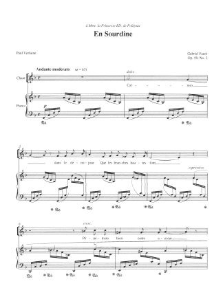 En Sourdine (Verlaine) (transposed to F Major)