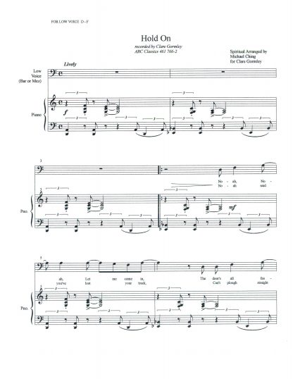 Hold On (arr. Michael Ching) (d) D-F