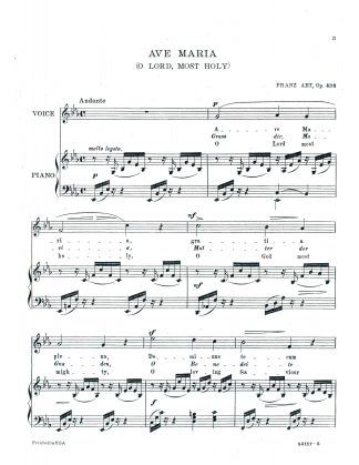 Ave Maria-Gruss dir Maria-O Lord Most Holy Op.438 (Eb)