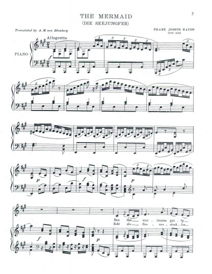 Mermaid's Song (Die Seejungfer) (Key A) English, German Text