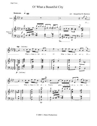 O! What a Beautiful City (Hairston) (Ab) w/ piano or harp