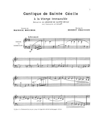 Cantique de Sainte Cecille with Organ and Cello