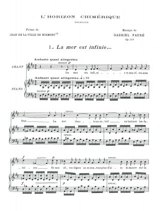 L'Horizon chimerique,Op.118 (Cycle 4 Songs)