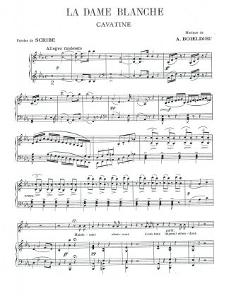 Dame Blanche Viens gentille Dame (French Text)