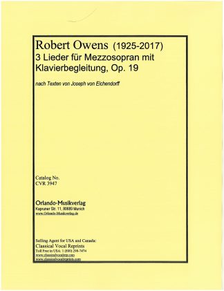 3 Lieder fur Mezzosopran mit Klavier Op. 19 (Eichendorff)