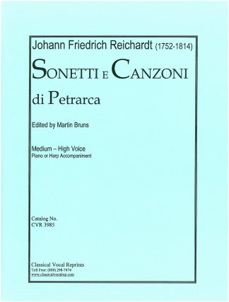 Sonetti e Canzoni di Petrarca (8 Songs) Ed. Martin Bruns