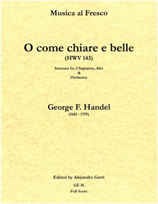 O come chiare e belle (GE 36)