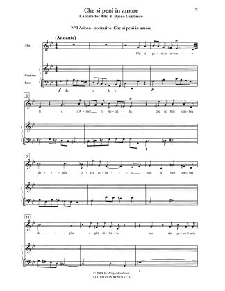 Che si peni in amore - Cantata for Alto & Basso Continuo