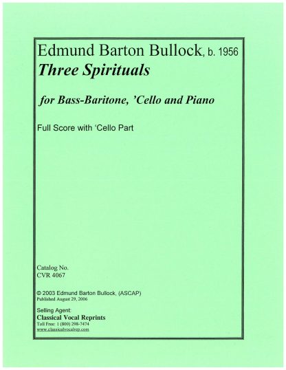 Three Spirituals for Bass-Baritone Cello and Piano