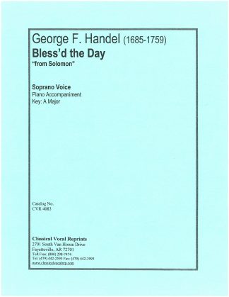 Solomon Bless'd the day (A Major) English text