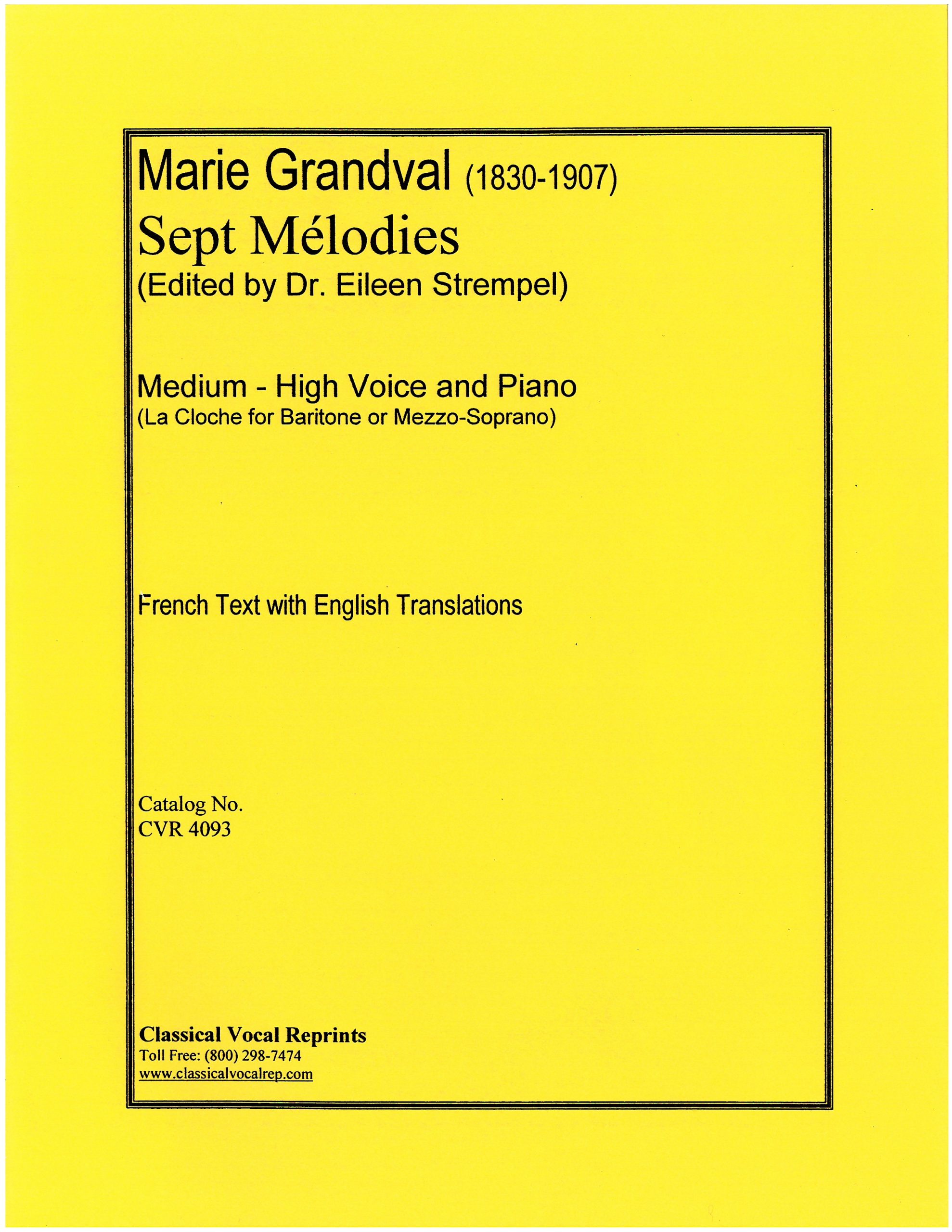 Sept Melodies (Preface & translations Dr. Eileen Strempel)