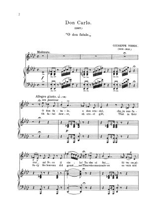 Don Carlo O don fatale (Original key)