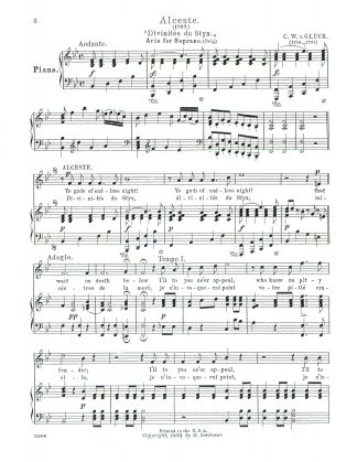 Alceste Divinites du Styx (Bb) original key