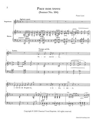 Tre sonetti di Petrarca (1st Version) Perfect 4th lower